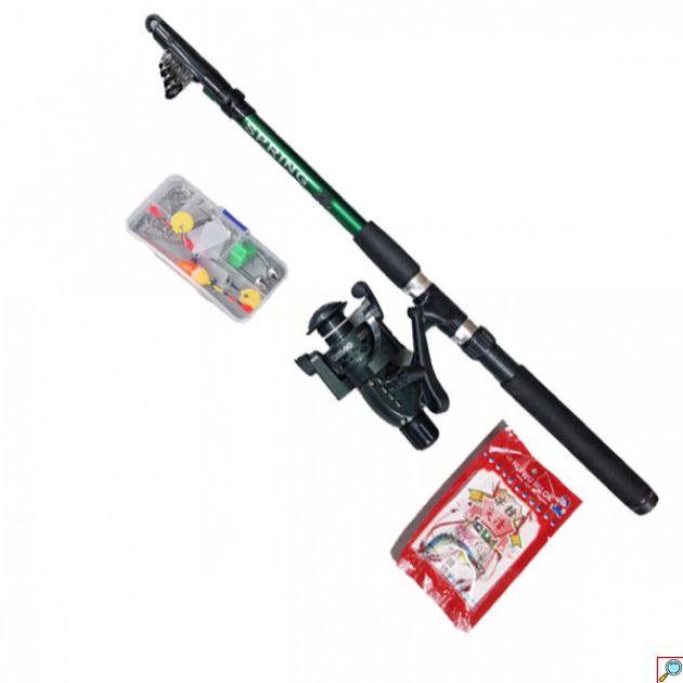 Σετ Ψαρέματος με Τηλεσκοπικό Καλάμι 2.7μ - Μηχανάκι και Αγκίστρια - Fishing Set For Beginners