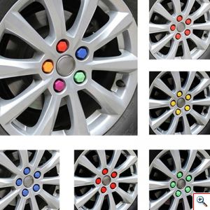 Σετ Τάπες Για Μπουλόνια Ζάντας Αυτοκινήτου, Πλαστικές, Διάφορα Χρώματα, Με Συσκευασία Μεταφοράς - Αποθήκευσης, 105 Τεμάχια, HE39, OEM 