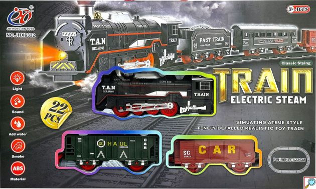 Ηλεκτρικό Τρενάκι με Φως, Ήχο και Καπνό – Πλήρες Σετ Παιχνιδιού ToyMarkt για Παιδιά 3+ 