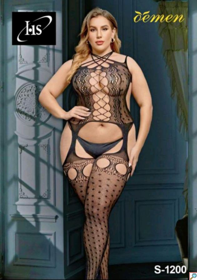 HS Αισθησιακό Γυναικείο Plus Size Ολόσωμο See Through Εσώρουχο One Size - Μαύρο