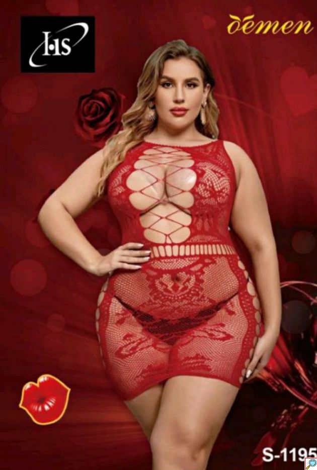 HS Αισθησιακό Γυναικείο Plus Size Ολόσωμο See Through Εσώρουχο One Size - Κόκκινο