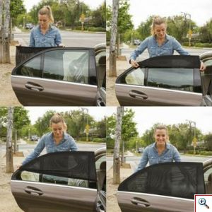 SIDESCREEN - Πλευρικά Καθολικά Καλύμματα Παραθύρων Αυτοκινήτου, Ελαστικά & Ευέλικτα για Εύκολη Εγκατάσταση Φιμέ