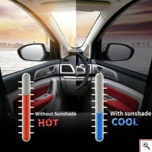 SIDESCREEN - Πλευρικά Καθολικά Καλύμματα Παραθύρων Αυτοκινήτου, Ελαστικά & Ευέλικτα για Εύκολη Εγκατάσταση Φιμέ