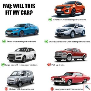 SIDESCREEN - Πλευρικά Καθολικά Καλύμματα Παραθύρων Αυτοκινήτου, Ελαστικά & Ευέλικτα για Εύκολη Εγκατάσταση Φιμέ