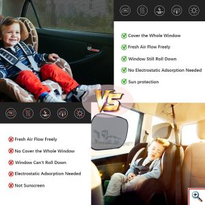 SIDESCREEN - Πλευρικά Καθολικά Καλύμματα Παραθύρων Αυτοκινήτου, Ελαστικά & Ευέλικτα για Εύκολη Εγκατάσταση Φιμέ