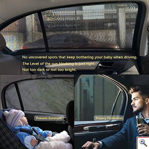 SIDESCREEN - Πλευρικά Καθολικά Καλύμματα Παραθύρων Αυτοκινήτου, Ελαστικά & Ευέλικτα για Εύκολη Εγκατάσταση Φιμέ