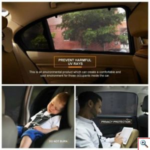 SIDESCREEN - Πλευρικά Καθολικά Καλύμματα Παραθύρων Αυτοκινήτου, Ελαστικά & Ευέλικτα για Εύκολη Εγκατάσταση Φιμέ