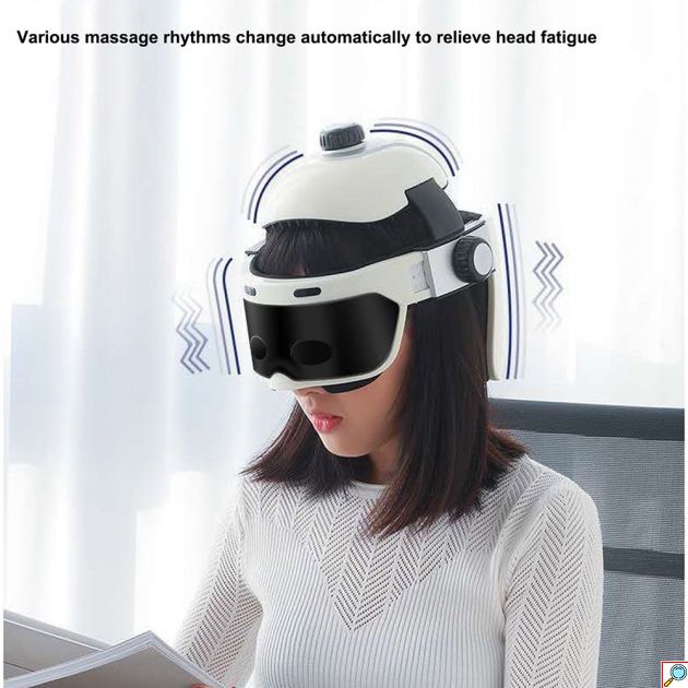 Συσκευή Μασάζ Κεφαλής,Ματιών & Λαιμού Κράνος Με Θερμότητα,Βαθύ Shiatsu,Πίεση Αέρα & Scratcher Κατάλληλο για Πονοκεφάλους,Στρές και Βαθύ Ύπνο