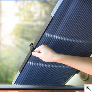 Universal Συρόμενο Σκίαστρο που Κόβεται - Ηλιακή Προστασία Παρμπρίζ Αυτοκινήτου (Κουρτίνα)