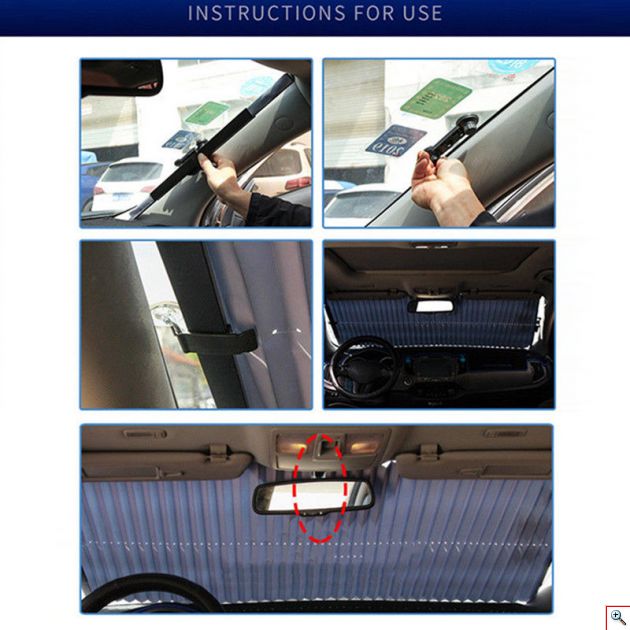 Σκίαστρο - Ηλιακή Προστασία Αυτοκινήτου Συρόμενο (Κουρτίνα) 40x155cm