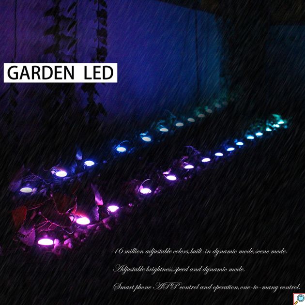 Smart Αδιάβροχα LED RGB Φωτάκια Εξωτερικού Χώρου IP67 - 15 Καρφωτά Προβολάκια 12W