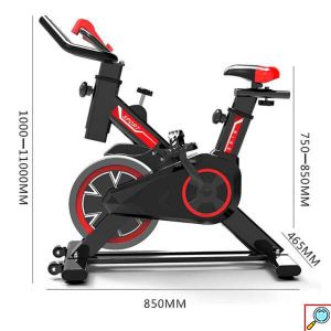 Μηχανικό Ποδήλατο Γυμναστικής με Δίσκο 4kg, Ρυθμιζόμενη Αντίσταση, Αισθητήρα Καρδιακών Παλμών, Οθόνη με Μέτρηση Θερμιδών, Απόστασης, Χρόνου, Ταχύτητας