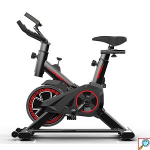 Μηχανικό Ποδήλατο Γυμναστικής με Δίσκο 4kg, Ρυθμιζόμενη Αντίσταση, Αισθητήρα Καρδιακών Παλμών, Οθόνη με Μέτρηση Θερμιδών, Απόστασης, Χρόνου, Ταχύτητας