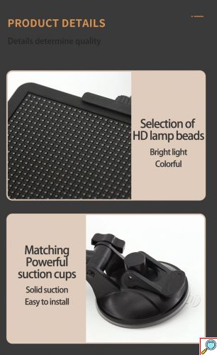 Smart LED Pixel Οθόνη Αυτοκινήτου με Βεντούζα Στήριξης 32x32cm