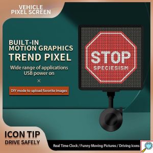 Smart LED Pixel Οθόνη Αυτοκινήτου με Βεντούζα Στήριξης 32x32cm