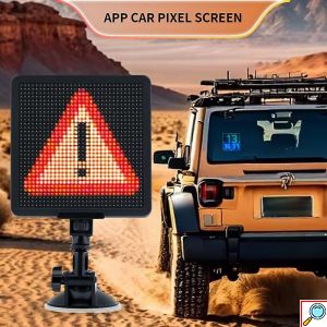 Smart LED Pixel Οθόνη Αυτοκινήτου με Βεντούζα Στήριξης 32x32cm