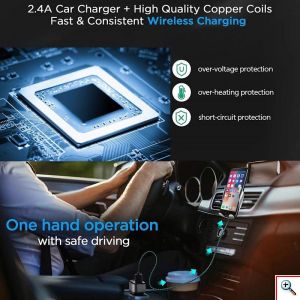 Έξυπνος Ασύρματος Φορτιστής με Αυτόματο Κλιπ & Βάση Στήριξης Τηλεφώνου - Smart Sensor Car Wireless Charger