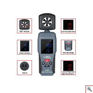Ψηφιακό Ανεμόμετρο με LCD Οθόνη Smart Sensor