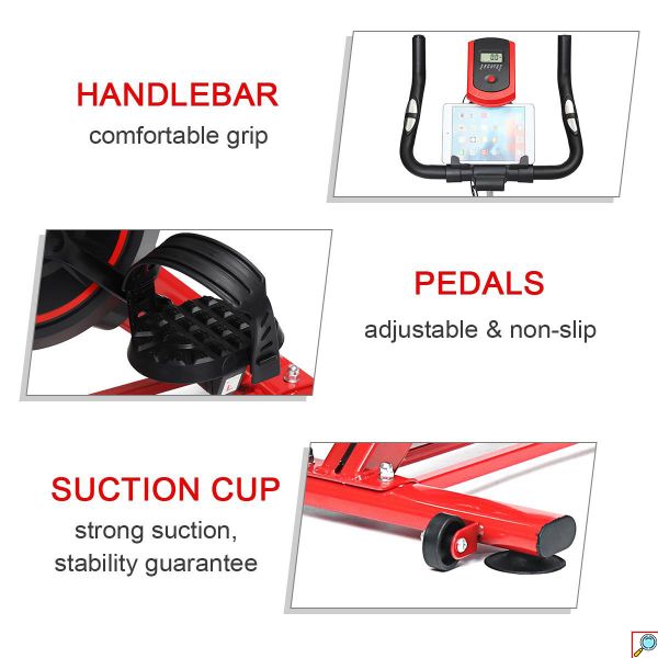 SmartSpinBike Μηχανικό Ποδήλατο Γυμναστικής με Δίσκο 4kg, Ρυθμιζόμενη Αντίσταση, Αισθητήρα Καρδιακών Παλμών, Οθόνη με Μέτρηση Θερμιδών, Απόστασης, Χρόνου, Ταχύτητας