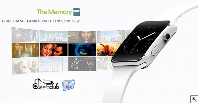 Smart Watch Αφής Κινητό Τηλέφωνο Bluetooth & Handsfree με ελληνικό Μενού, Κάμερα, Facebook, Twitter