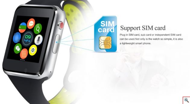 Smart Watch - Ρολόι Κινητό Τηλέφωνο Sim Handsfree με Οθόνη Αφής, Κάμερα, Βηματομετρητή, Μέτρηση Ύπνου, Facebook, Internet, Antilost, Ξυπνητήρι MTK62