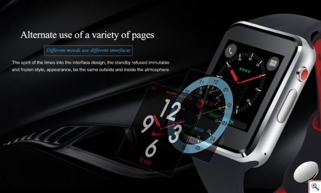 Smart Watch - Ρολόι Κινητό Τηλέφωνο Sim Handsfree με Οθόνη Αφής, Κάμερα, Βηματομετρητή, Μέτρηση Ύπνου, Facebook, Internet, Antilost, Ξυπνητήρι MTK62