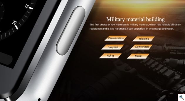 Smart Watch - Ρολόι Κινητό Τηλέφωνο Sim Handsfree με Οθόνη Αφής, Κάμερα, Βηματομετρητή, Μέτρηση Ύπνου, Facebook, Internet, Antilost, Ξυπνητήρι MTK62