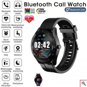 Bluetooth Smart Watch - Έξυπνο Αδιάβροχο Ρολόι με Οθόνη Αφής, Ανέπαφες Πληρωμές, Οξύμετρο, Βηματομετρητή, Θερμιδομετρητή, Πιεσόμετρο, Παρακολούθηση Ύπνου Μαύρο