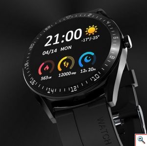 Bluetooth Smart Watch - Έξυπνο Αδιάβροχο Ρολόι με Οθόνη Αφής, Ανέπαφες Πληρωμές, Οξύμετρο, Βηματομετρητή, Θερμιδομετρητή, Πιεσόμετρο, Παρακολούθηση Ύπνου Μαύρο