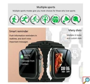 Smartwatch με Παλμογράφο ,Απάντηση Κλήσεων – Μηνυμάτων ,Ειδοποίηση Εφαρμογών και Οθόνη Αφής σε Μαύρο Χρώμα