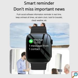 Smartwatch με Παλμογράφο ,Απάντηση Κλήσεων – Μηνυμάτων ,Ειδοποίηση Εφαρμογών και Οθόνη Αφής σε Μαύρο Χρώμα