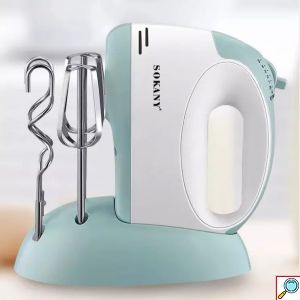 Sokany® Μίξερ Χειρός 100W με 6 Ταχύτητες - 2 Εξαρτήματα & Βάση Τοποθέτησης