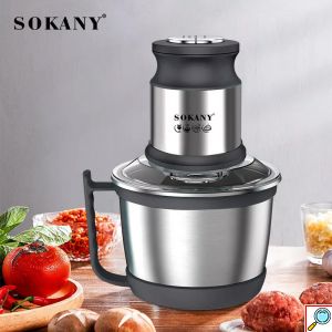 Sokany® Inox Multi - Πολυκόπτης 800W με Δοχείο 3lt - Διπλή Λεπίδα & 2 Ταχύτητες
