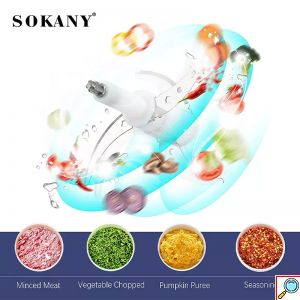 Sokany® Inox Multi - Πολυκόπτης 800W με Δοχείο 3lt - Διπλή Λεπίδα & 2 Ταχύτητες