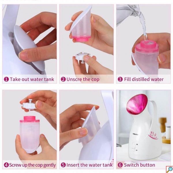 Sokany® Συσκευή Ατμού Ενυδάτωσης Καθαρισμού & Περιποίησης Προσώπου - Σάουνα Προσώπου - Λευκό