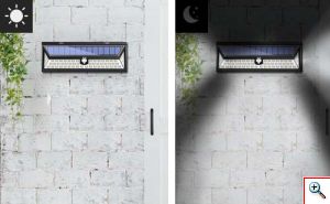 Αδιάβροχο Ηλιακό Solar Ευρυγώνιο Φωτιστικό - Προβολέας 1200LM Τοίχου 180ᵒ LED με Ανιχνευτή Κίνησης, Αισθητήρα Νυκτός / Φωτοκύτταρο & 3 Λειτουργίες Φωτισμού