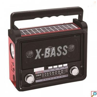 Ηλιακό Φορητό Ηχείο Bluetooth με Αναλογικό Ραδιόφωνο AM/FM/SW, Ηλιακό Πάνελ και Φακό