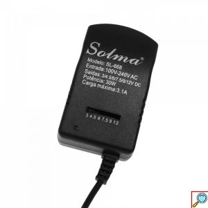 Solma Universal Φορτιστής - Charger με Ρυθμιζόμενη Τάση 3V-12V 3.1A 30W & 8 Διαφορετικά Βύσματα