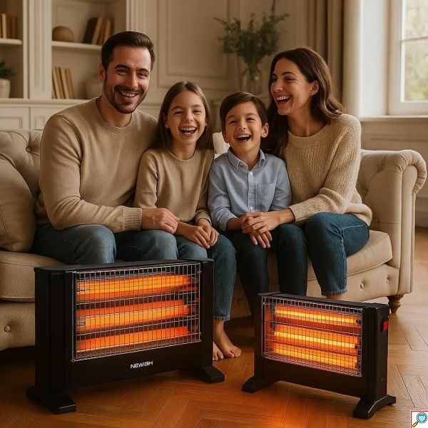 Σόμπα Χαλαζία Nevaeh 1600W με 4 Λυχνίες και Προστασία Υπερθέρμανσης