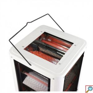 Ηλεκτρική Σόμπα Χαλαζία 2000W Δαπέδου 360 Μοιρών με Θερμοστάτη & Ροδάκια 