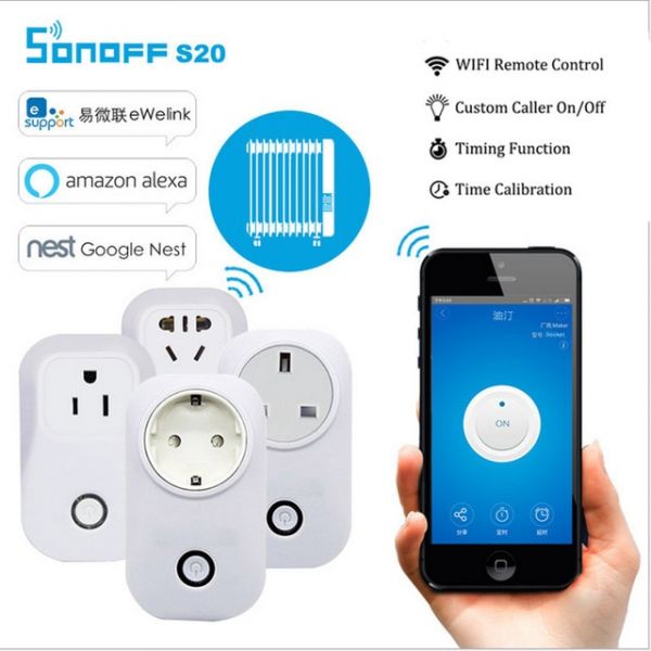 SONOFF® S20 Έξυπνη Wifi Wireless Τηλεχειριζόμενη Πρίζα Ρεύματος 10A 2200W Έλεγχος μέσω Smartphone App - EU