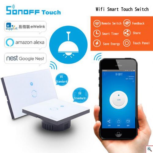 Επιτοίχιος Διακόπτης Αφής Με Wi Fi - Sonoff Toych EU