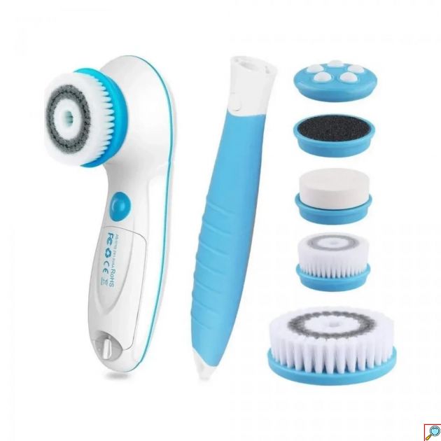 Περιστρεφόμενη Βούρτσα Καθαρισμού Προσώπου και Σώματος με 5 Ανταλλακτικές Κεφαλές