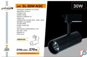 Σποτ Ράγας LED 30W 3000-6500K σε 2 Χρώματα