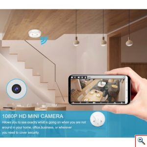 Κρυφή Wi-Fi Full HD Κάμερα Τύπου Ανιχνευτή Καπνού SPY-014 Λευκή