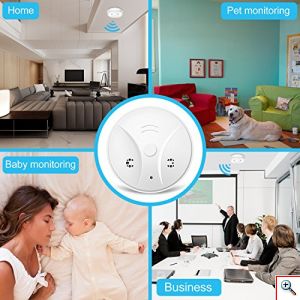 Κρυφή Wi-Fi Full HD Κάμερα Τύπου Ανιχνευτή Καπνού SPY-014 Λευκή