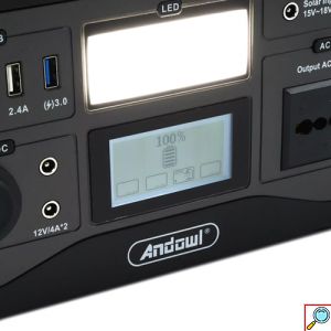 Σταθμός ασύρματης & ενσύρματης φόρτισης 533Wh 50Ah 5-220V 600W Andowl μαύρο