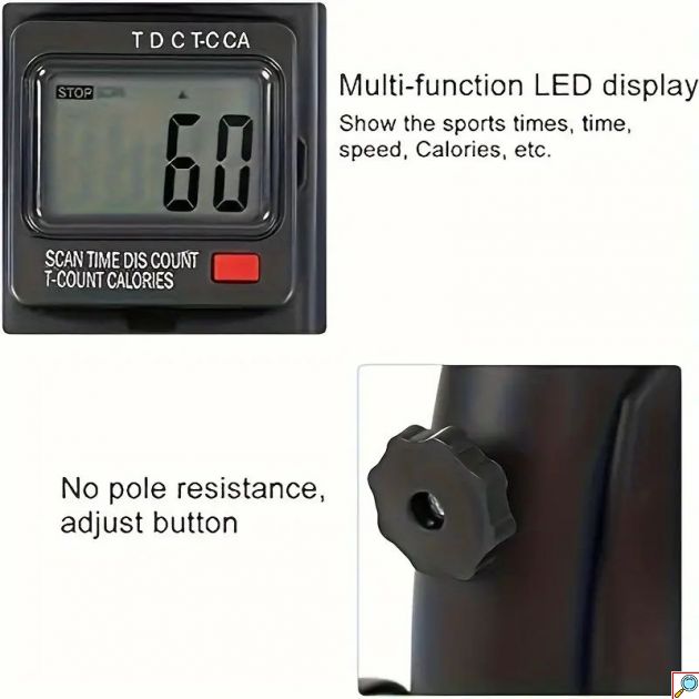 Στατικό Ποδήλατο Γυμναστικής Πεταλιέρα με Ρυθμιζόμενη Αντίσταση με Οθόνη Ενδείξεων LCD & Αντιολισθητικές Βάσεις 35x41x30 cm