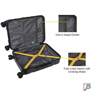 Σετ 3 Heavy Duty Βαλίτσες Βαρέως Τύπου 50-60-70cm με Κλειδαριά STEALTH CAT® 83795 με Βαλίτσα Καμπίνας Caterpillar - Black 01
