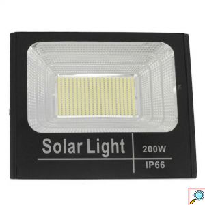 Στεγανός Ηλιακός Προβολέας LED 200W Ψυχρό Λευκό Φως με Τηλεχειριστήριο IP66